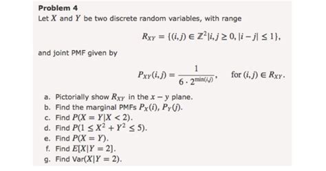 Solved Problem Let X And Y Be Two Discrete Random Chegg