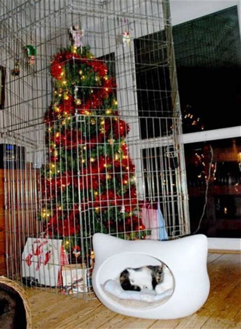 Funny Ways To Pet Proof Your Christmas Tree 21 Pics