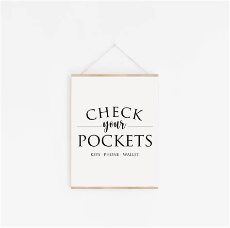 Check Your Pockets Printable Check Your Pockets Laundry Sign Etsy