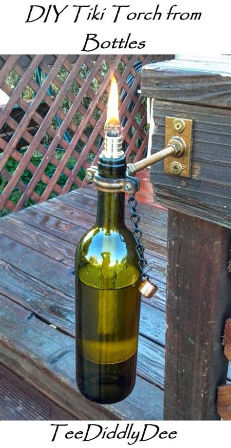Diy Glass Bottle Tiki Torch Teediddlydee Wine Bottle Tiki Torch