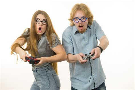 Gaming Couple Playing Games Stock Image Image Of Together Playing