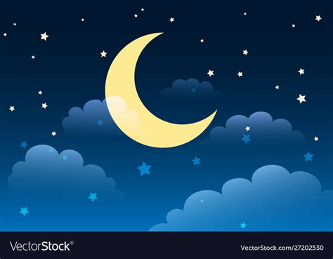 Starry Night Sky Cartoon Background Royalty Free Vector