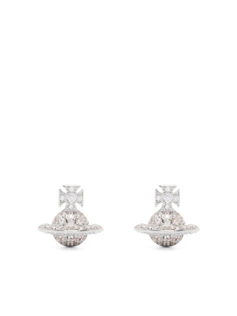 Vivienne Westwood Orb Crystal Embellished Earrings Farfetch
