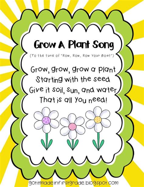 Grow A Plant Song Just A Quick Little Song To The Tune Of Row Row Row