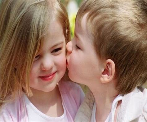 Cute Children Love Kiss