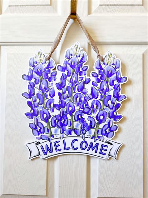 Bluebonnet Welcome Door Hanger Texas Door Hangers And Local Art — Home