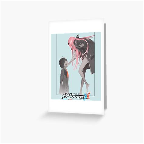 Darling In The Franxx Hiro And Zero Two Logo Greeting Card For Sale