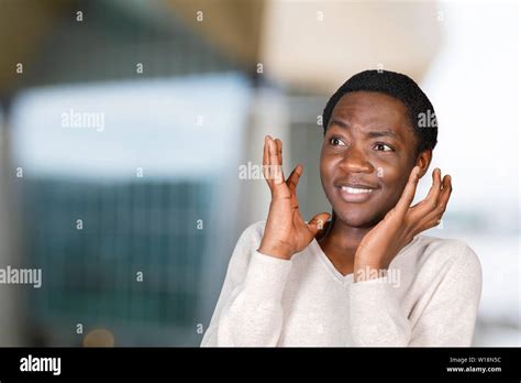 Scared Dark Skinned Young Man Stock Photo Alamy