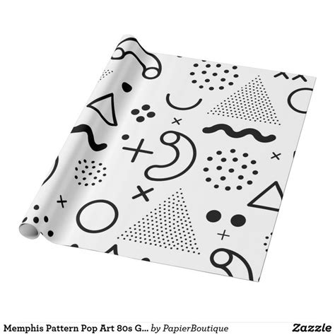 Memphis Pattern Pop Art 80s Geometric Pattern Wrapping Paper Pop Art Memphis Pattern Print