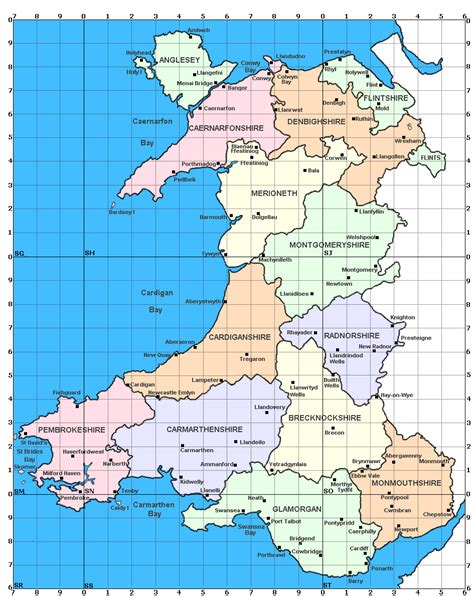 A detailed outline map of wales, which shows anglesey separate from the mainland and includes the little welsh islands. Wales Map and Wales Satellite Image
