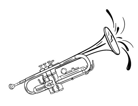 Make a coloring book with guitar jazz instrument for one click. Printable trumpet coloring page. Free PDF download at http://coloringcafe.com/coloring-pages ...