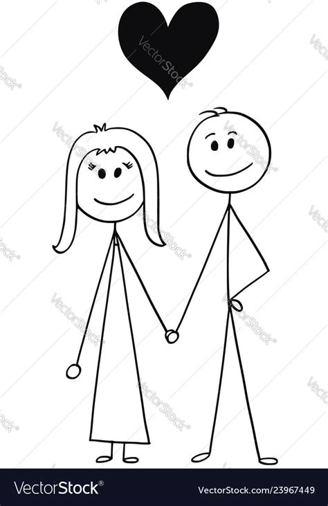 Cartoon Of Heterosexual Couple Of Man And Woman Vector Image