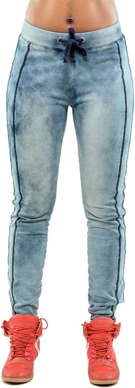 Poetic Justice Curvy Womens Blue Knit French Terry Stretch Denim
