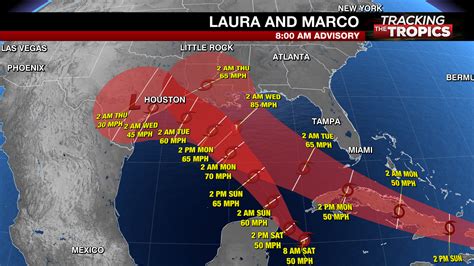 Tracking The Tropics Tropical Storms Laura And Marco Moving Toward The