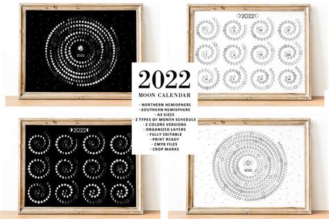 Moon Calendar 2022 Spiral 1561523 Decorative Design Bundles