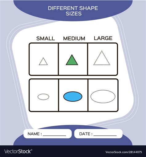 Different Shape Sizes Small Medium Large Vector Image
