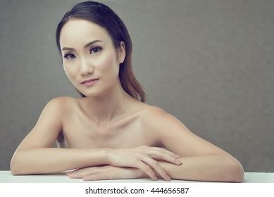 Attractive Naked Woman Flawless Soft Skin Stock Photo