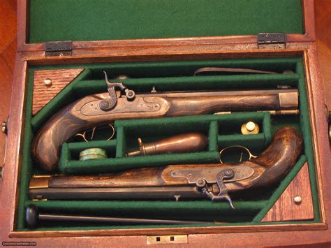 Replication Of An Antique Ca Cal English Dueling Pistol Cased