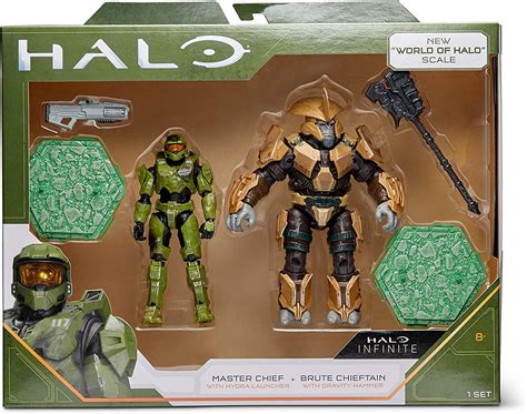 Halo 4 “world Of Halo” Two Figure Pack Master Chief Vs Brute