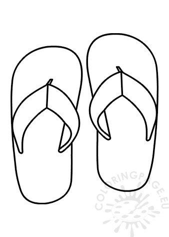 printable flip flop template coloring page