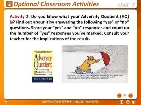 Unit 7 Adversity Optional Classroom Activities Listen And
