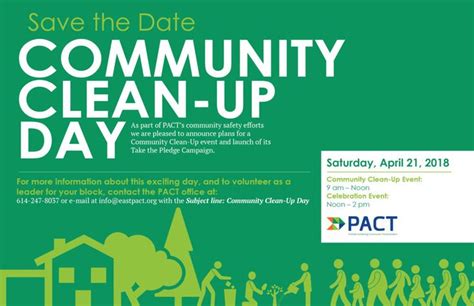 Save The Date Next Saturday April 21 Join Us For Community Clean Up Day Pact Partners