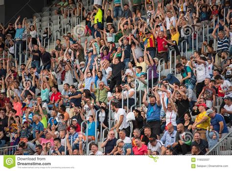 Crowd Of Soccer Fans In The Tribune Editorial Photography Image Of