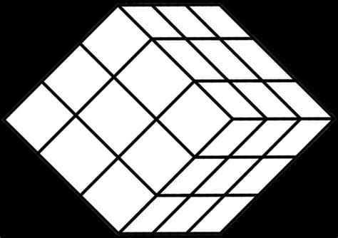 For example, fur is the corner piece at the intersection of f, u and r and ub is the edge piece between the u and b layers, or either of the corners beside it. White Tilted 27-Section Rubik's Cube Template | White ...