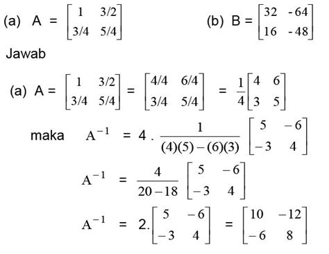 Invers Perkalian Matriks Ordo X Materi Lengkap Matematika Sma