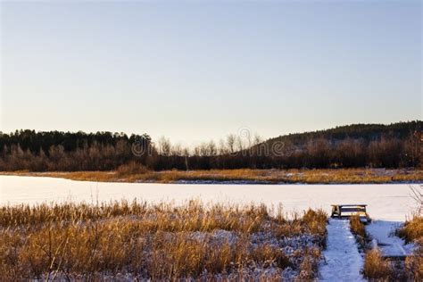 Sunrise At The Ivalojoki River In Winter Finland Stock Photo Image