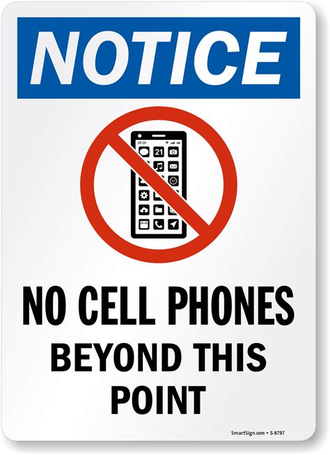 No Cell Phone Printable Sign