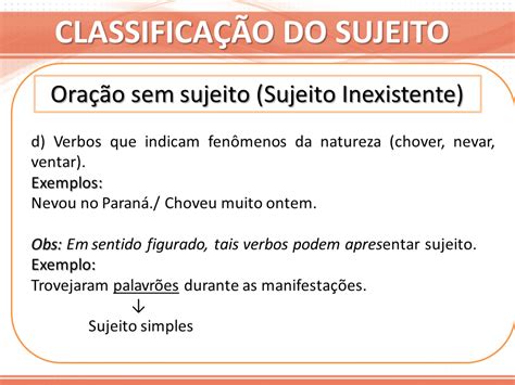 Classificação Do Sujeito Em Viajei Ontem
