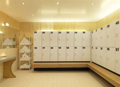 lockers with floating wood bench gym lockers sport lockers — atepaa® gym lockers gym design
