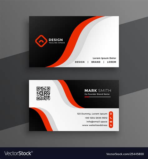 See more ideas about real estate business cards, business cards, customizable business cards. Red modern business card design template Vector Image
