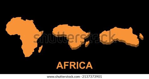 Isometric Africa Map Silhouette Vector Icon Stock Vector Royalty Free