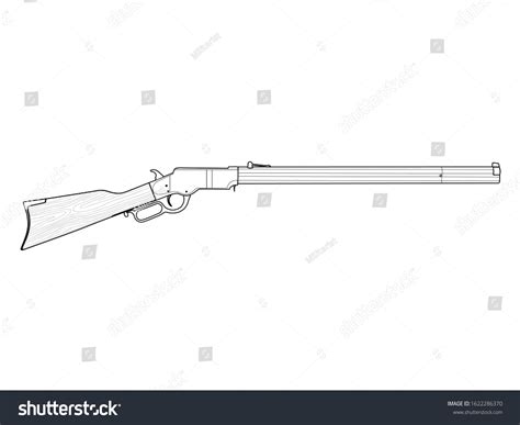 Wild West Lever Action Rifle Vector Immagine Vettoriale Stock Royalty