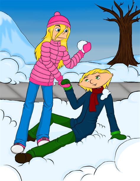 Helga And Arnold Winter Fun By Twistedlain On Deviantart