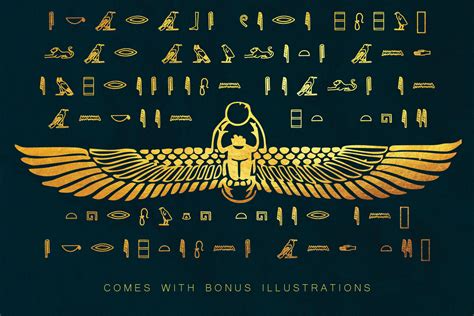 Egyptian Hieroglyph Typeface By Dene Studios Thehungryjpeg