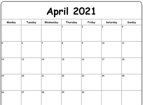Are you looking for a printable calendar? April 2021 Calendar Printable Template in PDF Word Excel