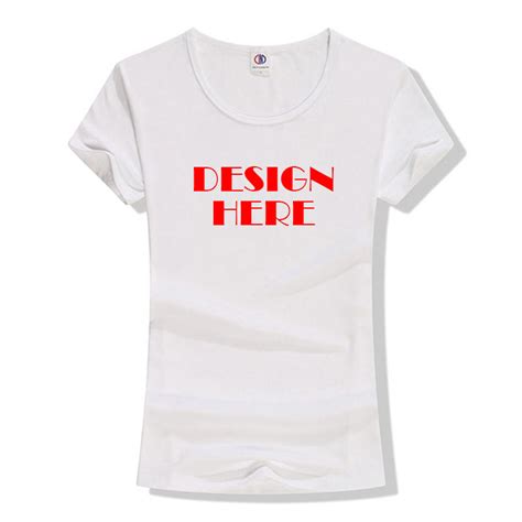 Custom Design T Shirts Womens White Color Crewneck T Shirts