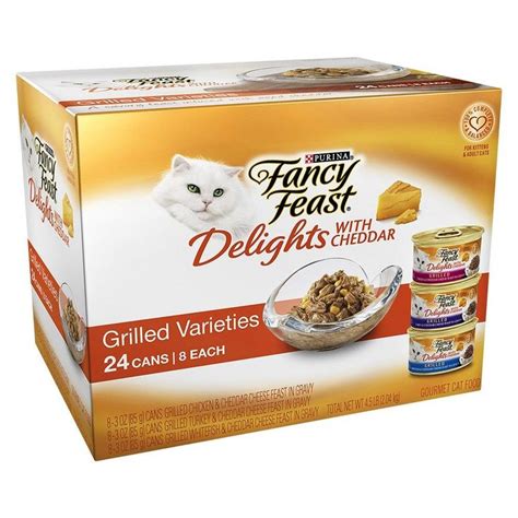 This line includes two recipes. Purina Fancy Feast Delights With Cheddar Grilled ...