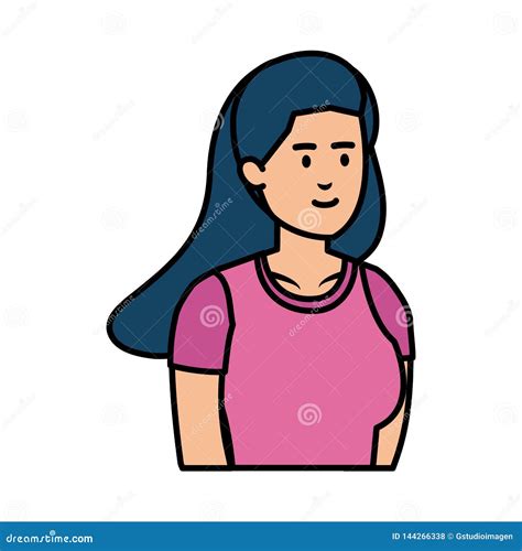 Beautiful And Young Woman Character Stock Vector Illustration Of Young Vector 144266338