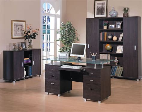 04 331 0133 052 314 0220 • renovated luxurious furniture at cheaper rates •. Espresso Finish Contemporary Office Desk W/Glass Top
