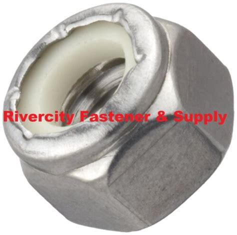 50 10 32 Nylon Insert Lock Stop Nuts Nylocks 18 8 Stainless Steel Ebay