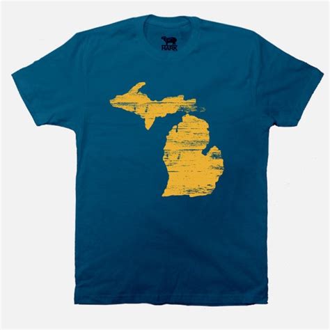State Of Michigan T Shirt In 5 Colors Michigan State Shirt