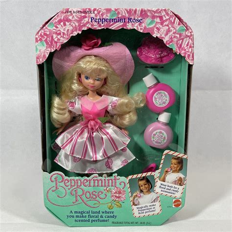 vintage 1992 mattel peppermint rose doll and accessories blonde pink dress nrfb ebay in 2023