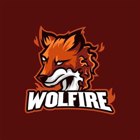 Premium Vector Wolf Fire Esports Logo Mascot Illustration