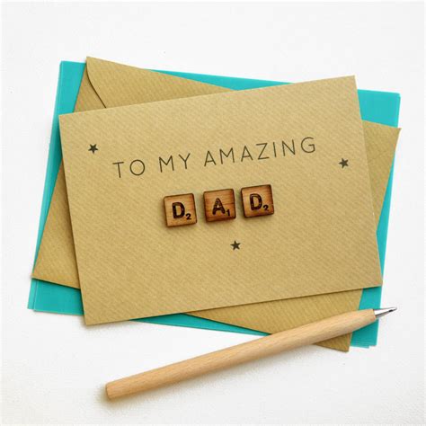 Personalised Dad Wooden Tiles Card By Altered Chic