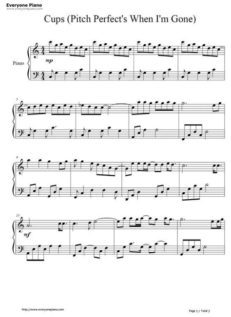 Free Cups Pitch Perfects When Im Gone Anna Kendrick Sheet Music