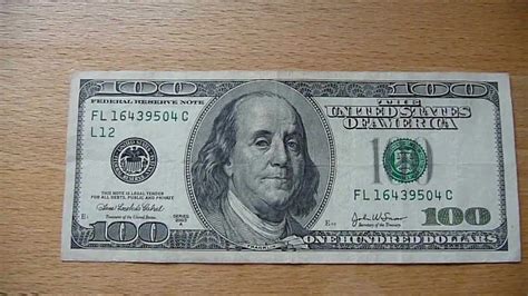 100 Dollar Bill 100 Dollar Banknote Series 2003a Youtube